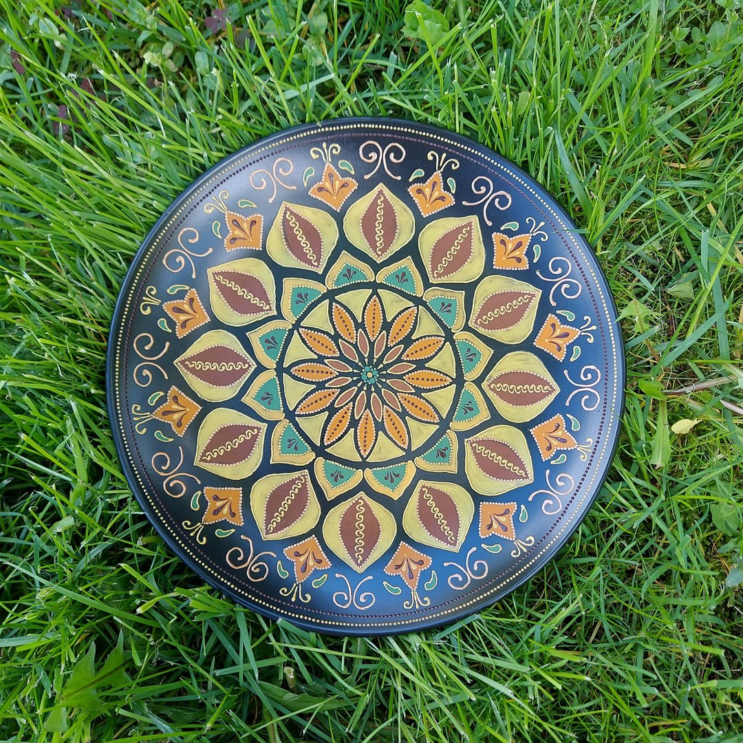 Decorative mandala plate - 花瓶/陶器 - 陶 多色