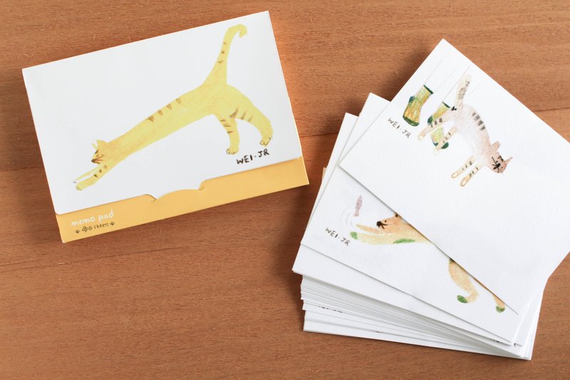 喵的日常小卡套组 - 卡片/明信片 - 纸 橘色