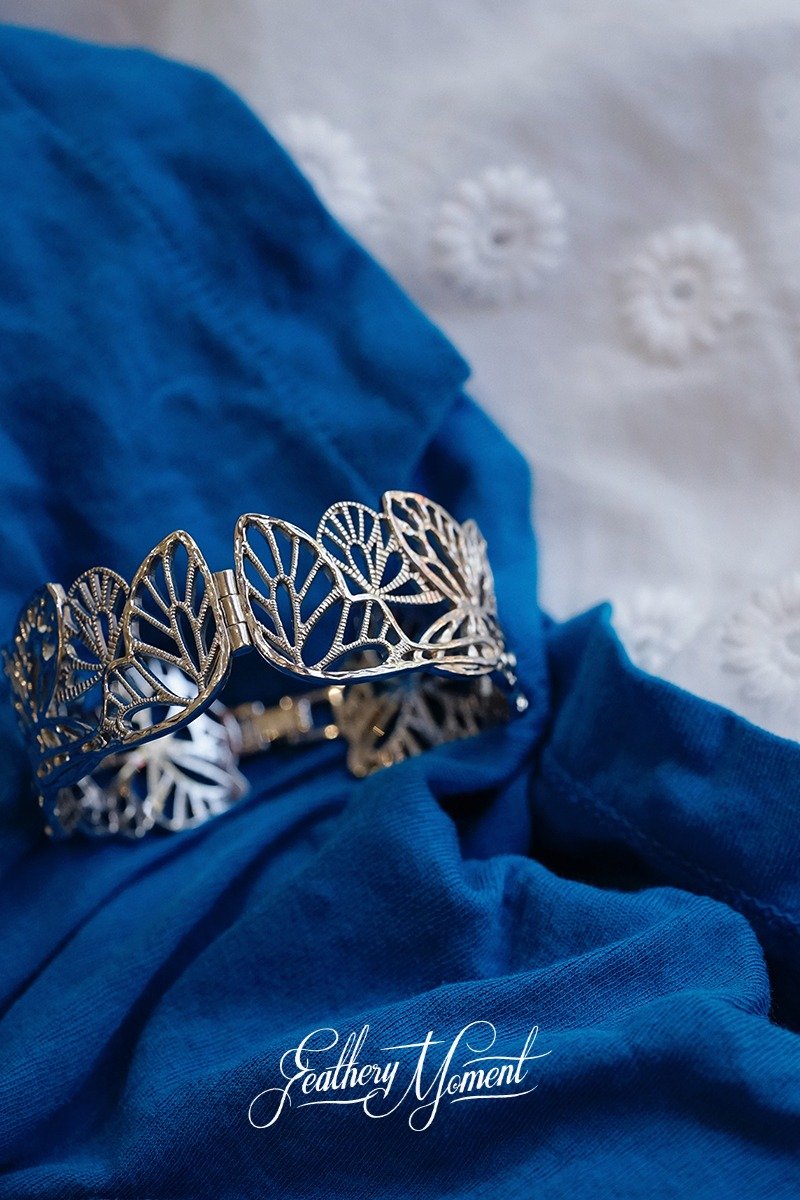 翩翩而至的蝴蝶手镯925银镂空复古优雅知性小众古典主义气质 - 手链/手环 - 银 