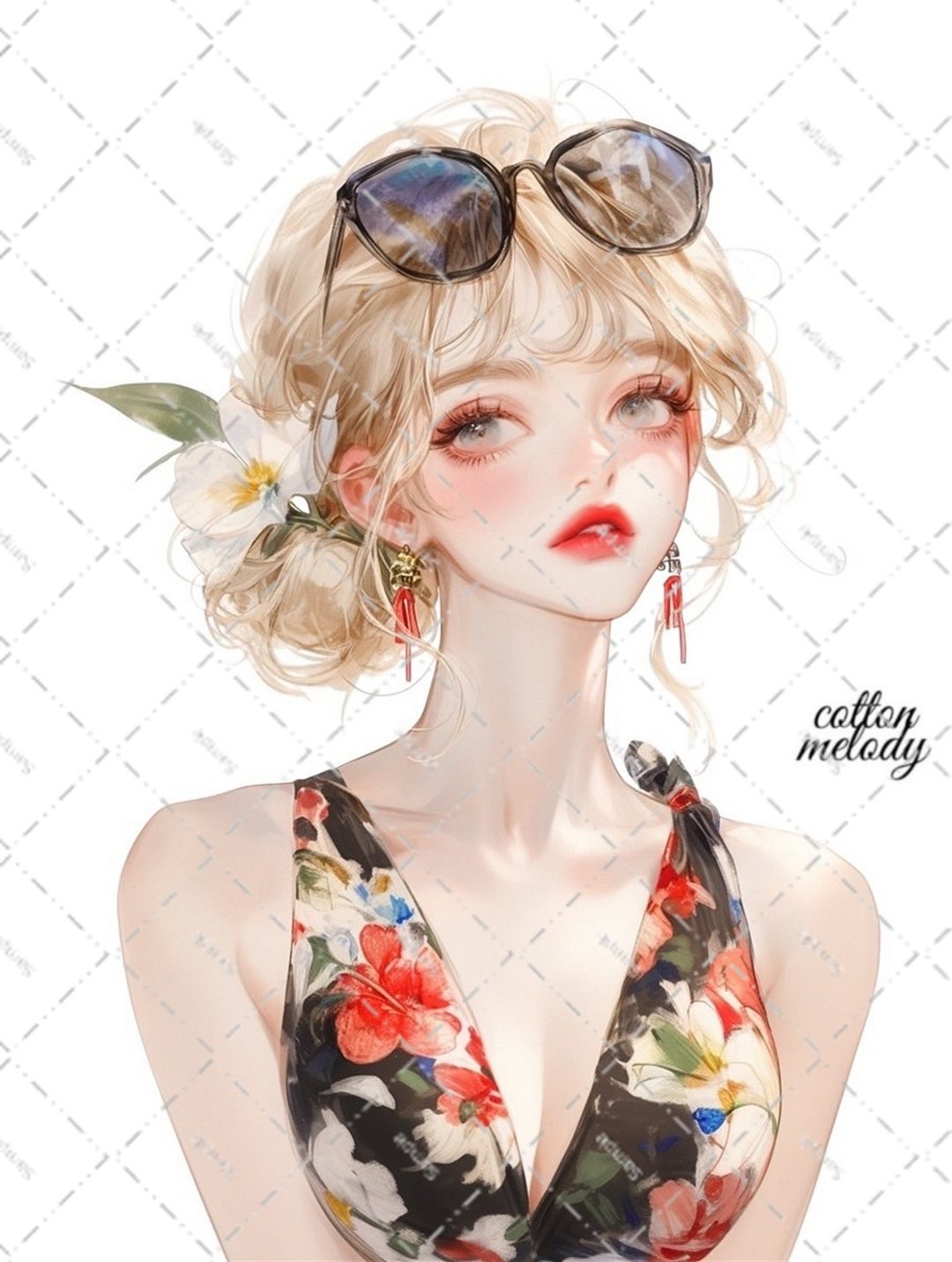 原创贴纸 no.6429 人物贴纸 原创贴纸 人物贴纸 女孩贴纸 原创人物贴纸 - 贴纸 - 纸 