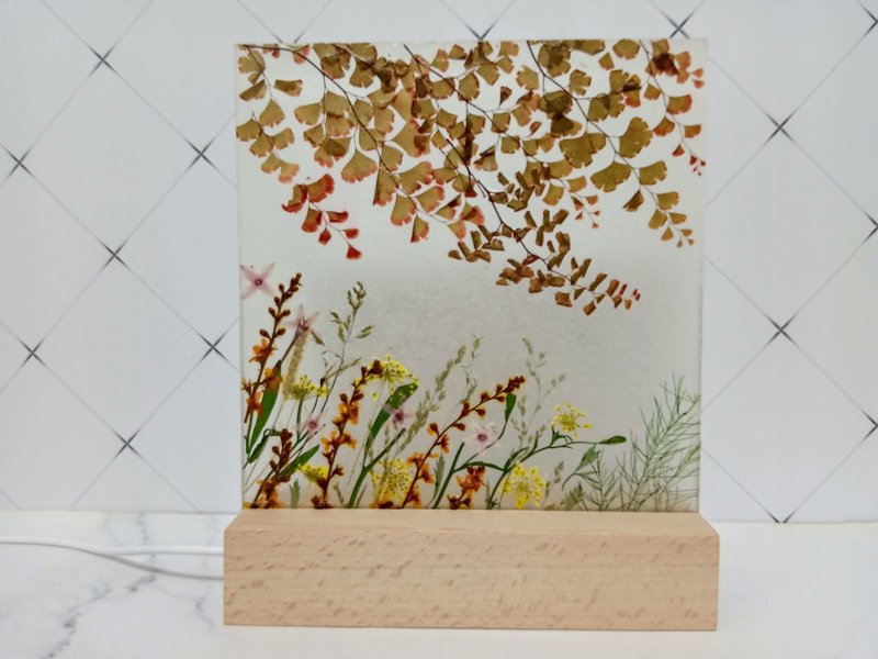 手作押花疗愈LED小夜灯 - 暖心小夜灯 - 灯具/灯饰 - 树脂 多色