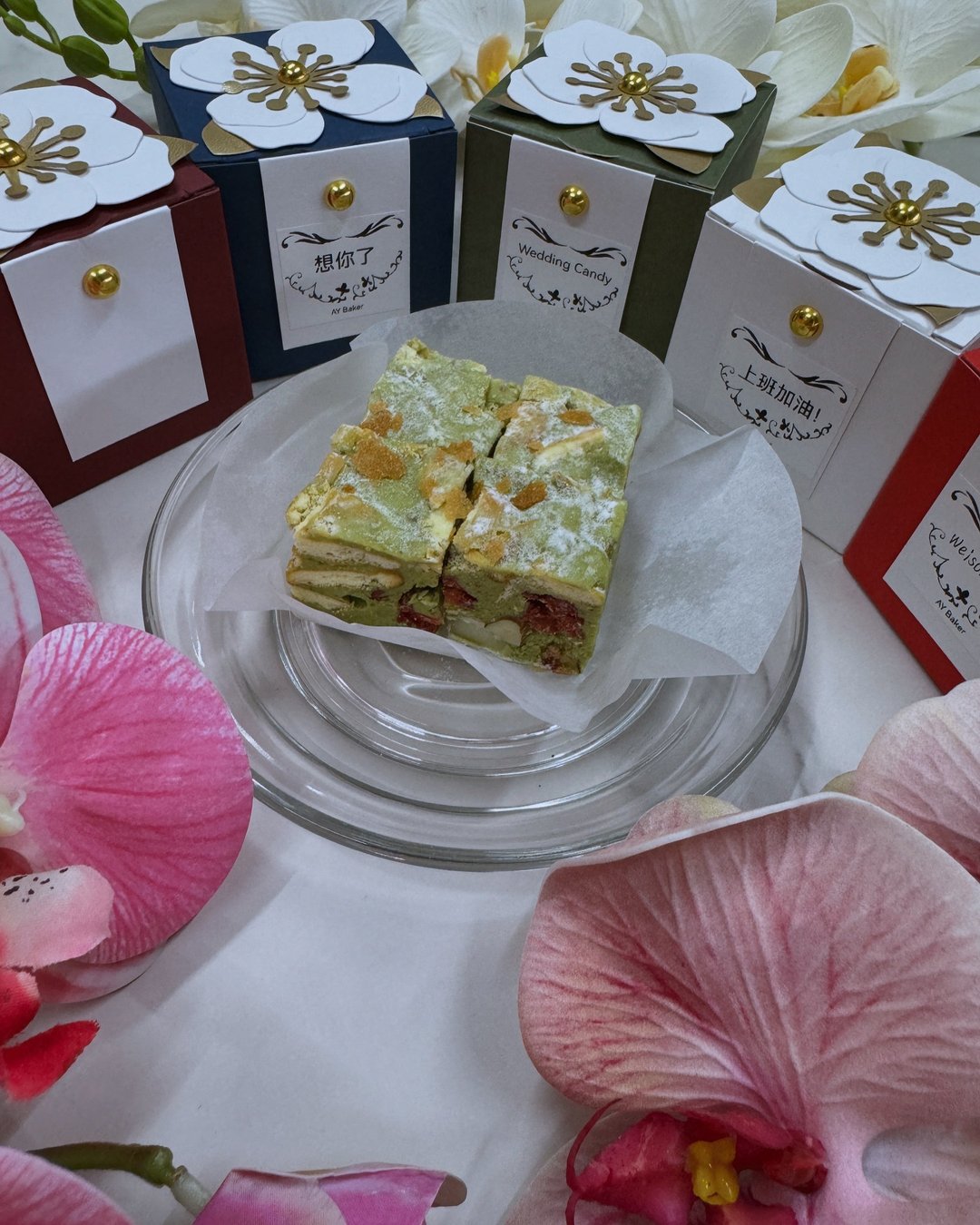 AY baker 鹿耳岛抹茶口味悄悄话减糖雪花酥四入 - 零食/点心 - 新鲜食材 绿色