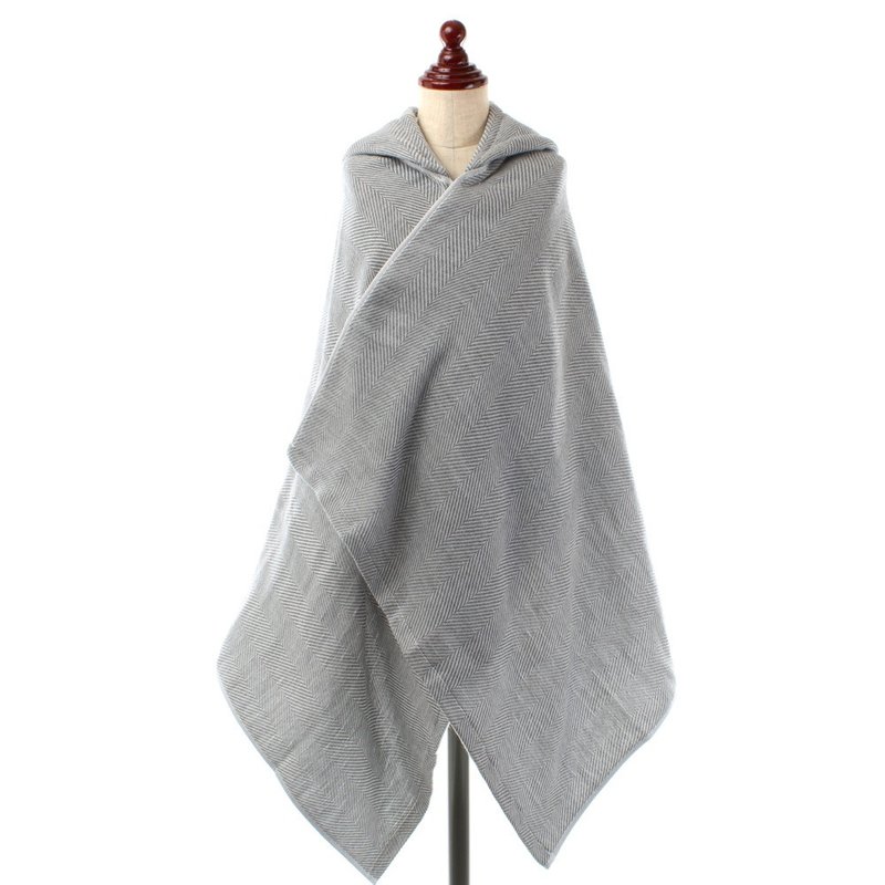 日本今治Hartwell-三角连帽浴巾(60*120)-人字纹 - 被子/毛毯 - 棉．麻 灰色