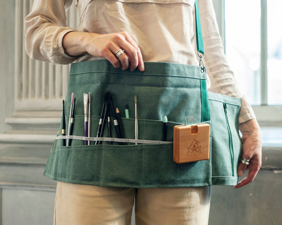 Plein air bag, canvas, bag for artists - 其他 - 棉 绿色