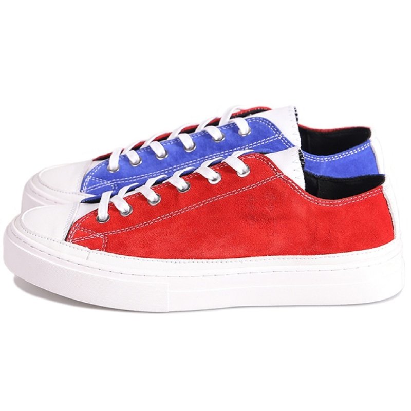 手工制作 夏季低帮 真皮 三拼色 低帮休闲鞋 - 男款休闲鞋 - 棉．麻 多色