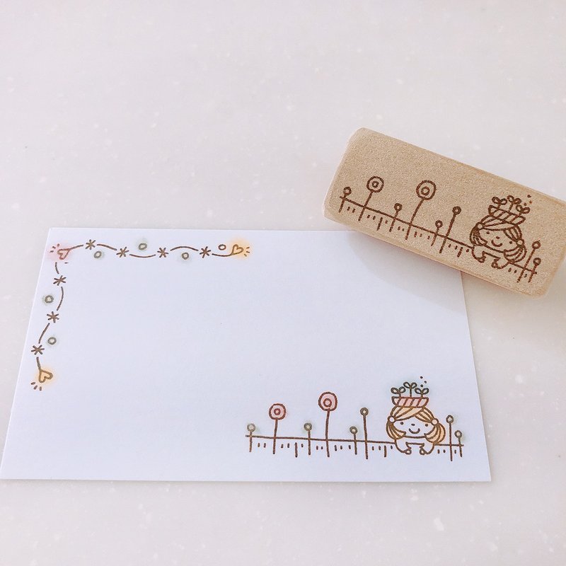 Flower-loving girl Hanko stamp stamp Hanko - 印章/印台 - 橡胶 