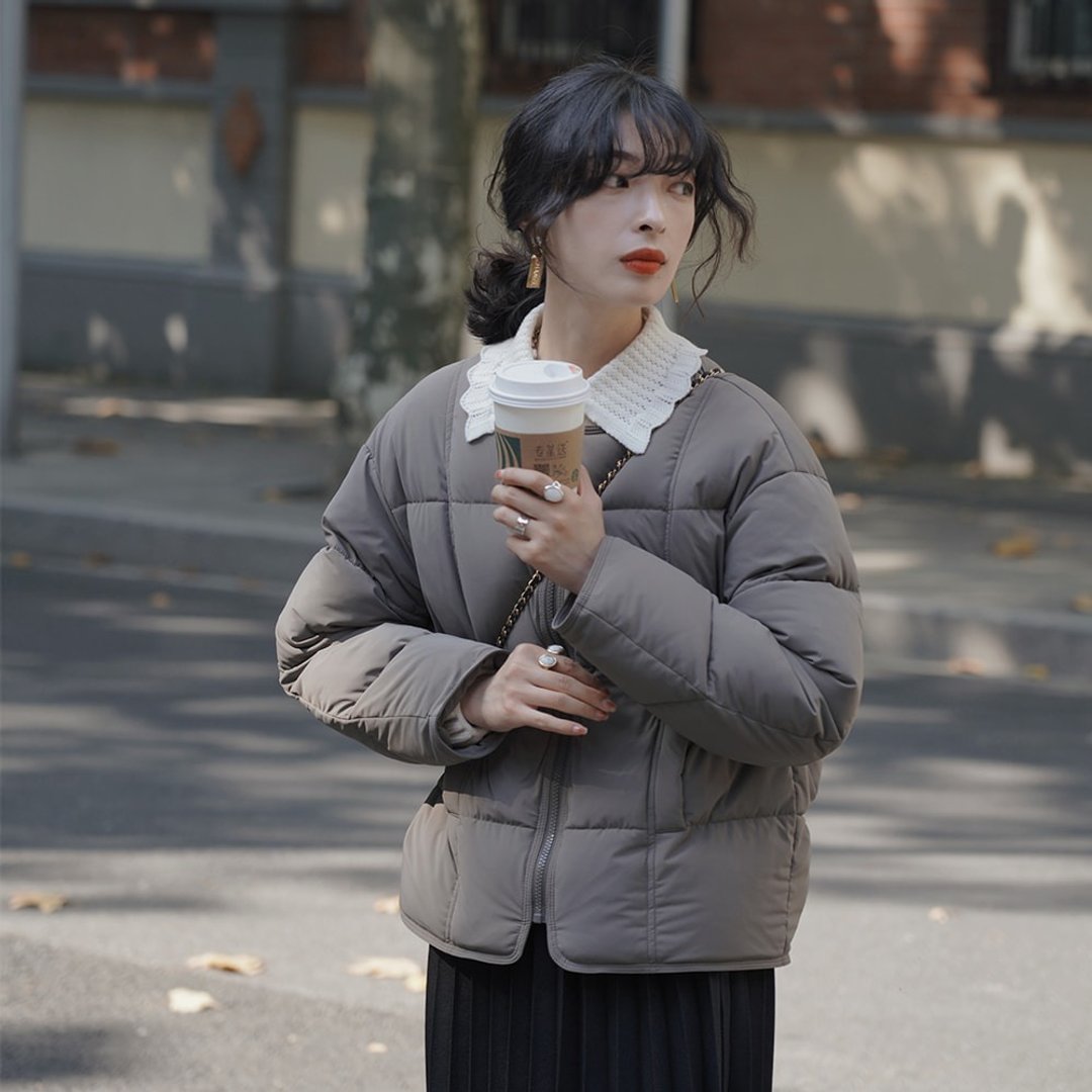 短款蓬松面包羽绒服|外套|两色|秋冬款|Sora-849 - 女装休闲/机能外套 - 其他人造纤维 多色