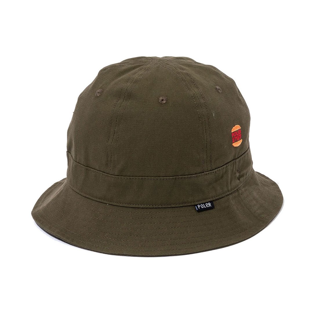 日本限定 POLER DUCK CANVAS BELL HAT 防泼耐磨渔夫帽 橄榄绿 - 帽子 - 其他材质 绿色