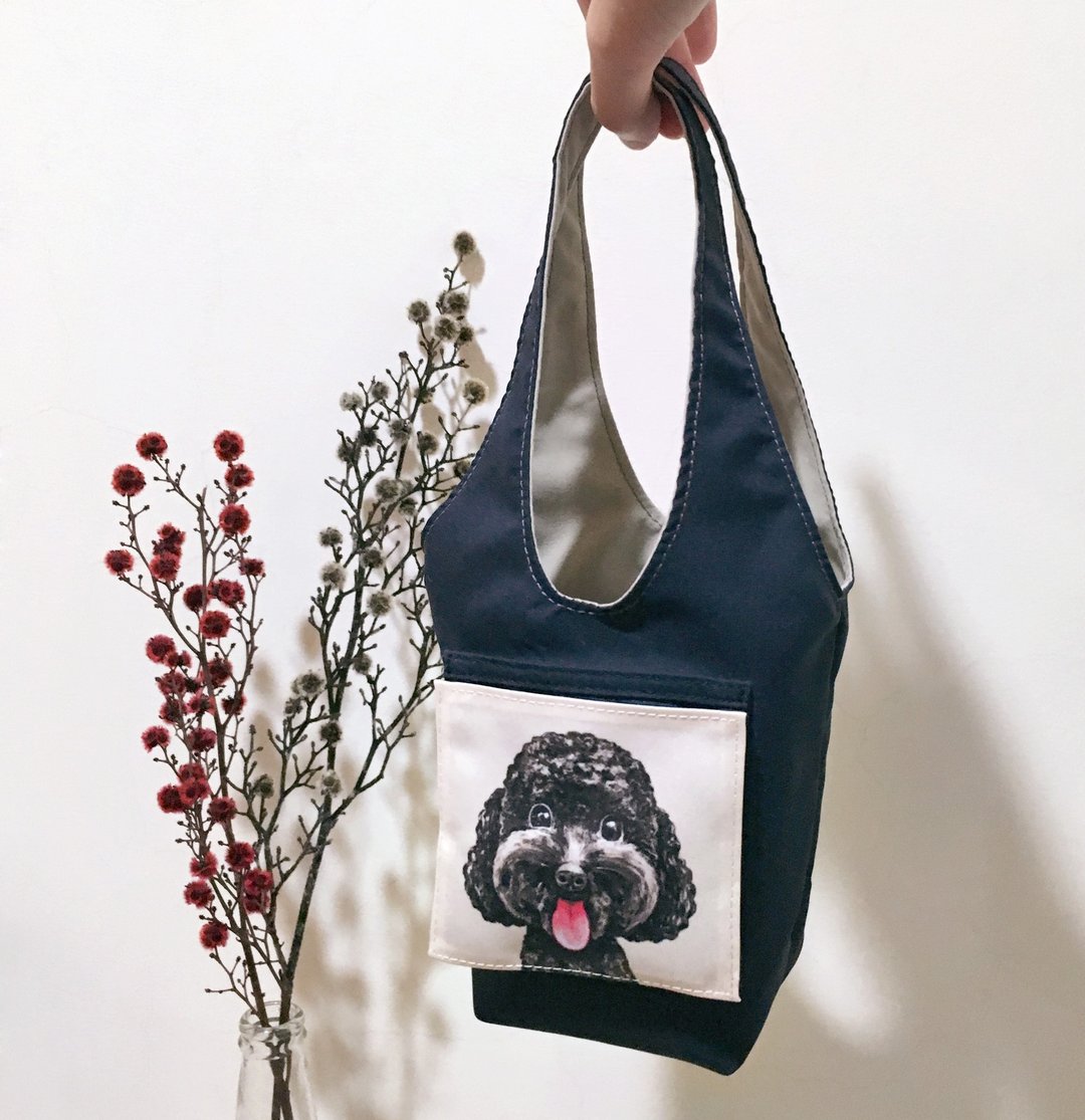 双面防泼水环保饮料杯提袋-黑贵宾 (自选配色) - 手提包/手提袋 - 其他人造纤维 多色