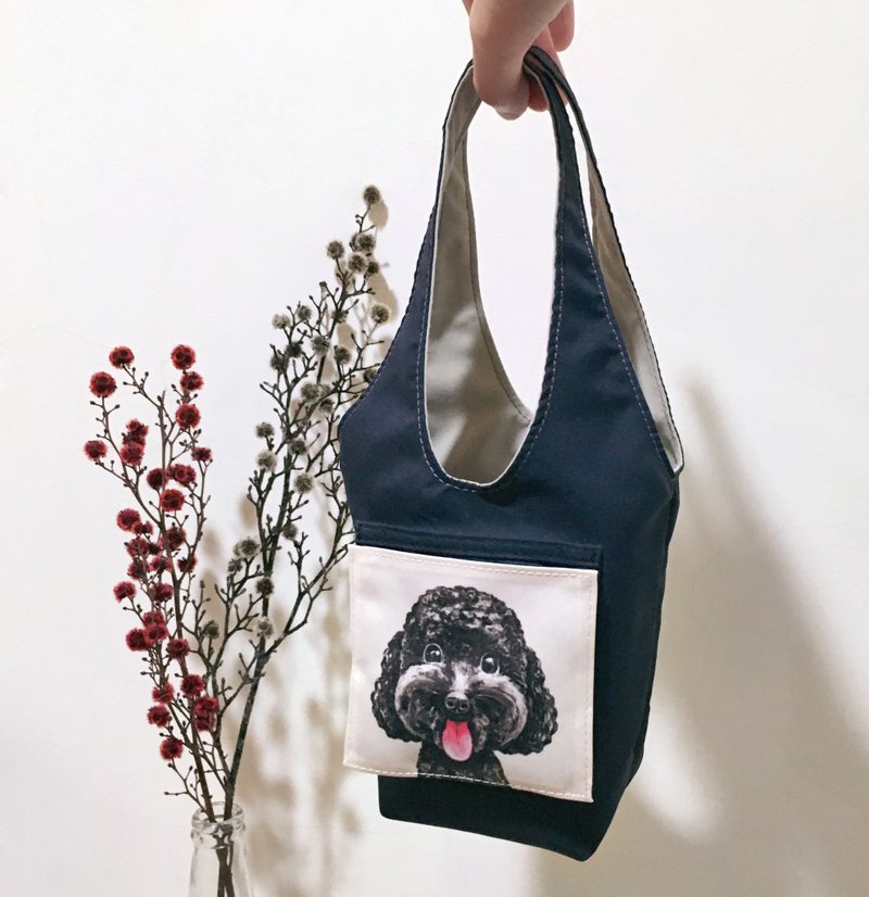 双面防泼水环保饮料杯提袋-黑贵宾 (自选配色) - 手提包/手提袋 - 其他人造纤维 多色