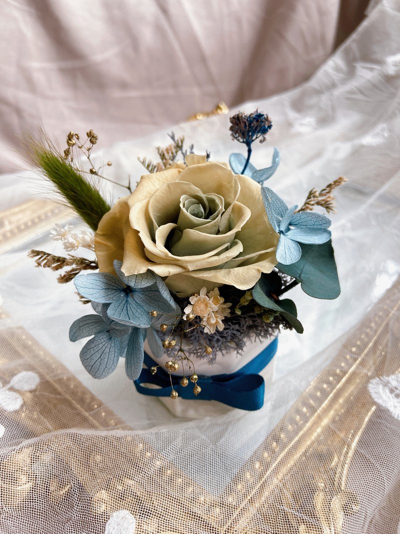 复古色 永生花 扩香大理石纹桌花 小桌花/生日/毕业礼物 - 干燥花/捧花 - 植物．花 绿色