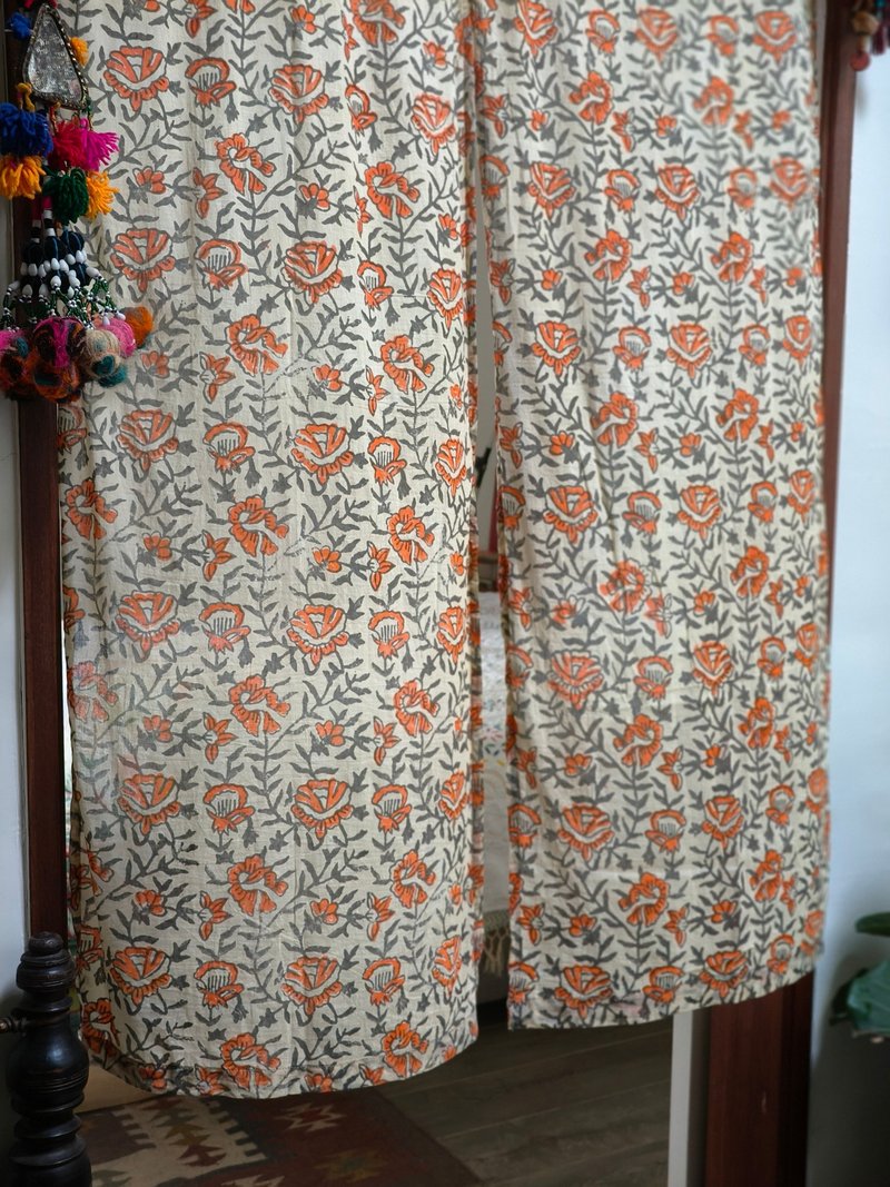 木印门帘│金盏花│ - 门帘/门牌 - 棉．麻 