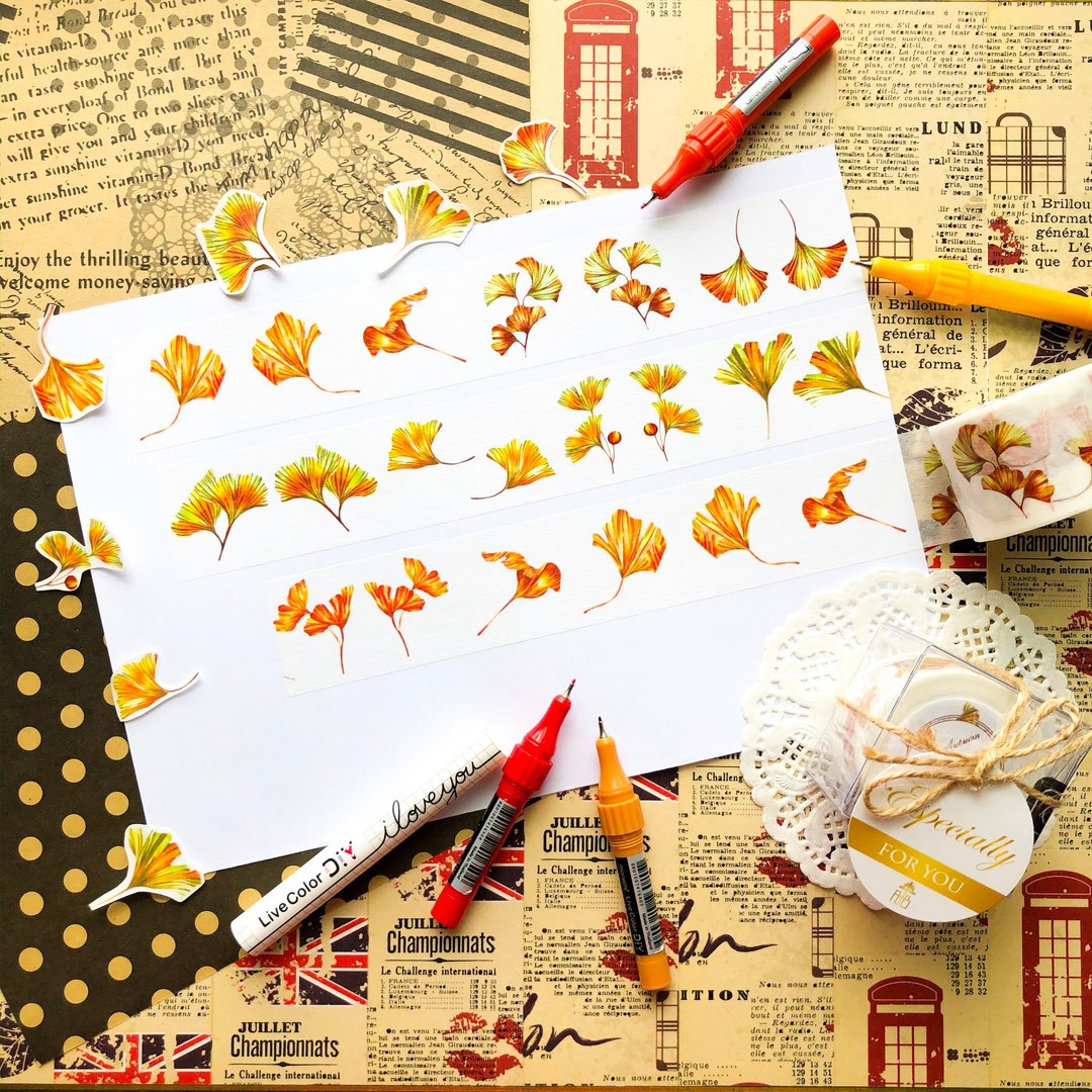 Autumn Memories 纸胶带 - 纸胶带 - 纸 橘色