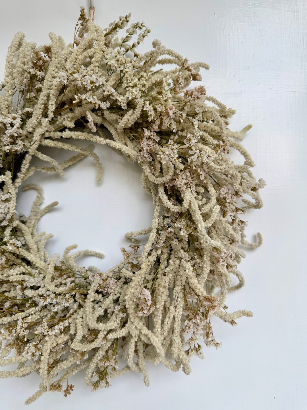 季节限定干燥白黎麦花圈 30 厘米 - 摆饰 - 植物．花 白色