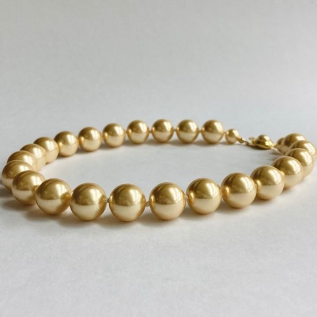 树脂珍珠全结项链／16mm约44cm／金色／made in japan - 项链 - 塑料 金色