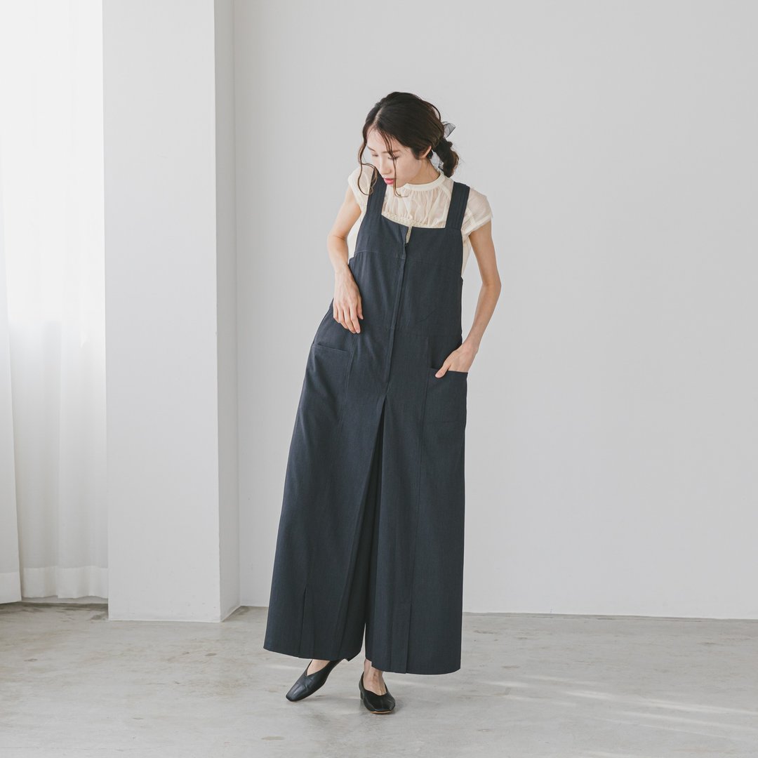 salopettedress charcoal black - 背带裤/连体裤 - 其他材质 灰色