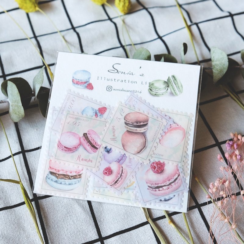 马卡龙邮票贴纸 - 贴纸 - 纸 