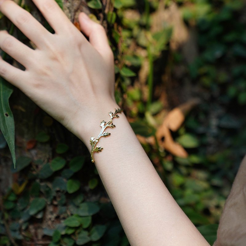 FOREST LETTER 蕨系列手链 设计师原创 S925 金色/银色 - 手链/手环 - 银 