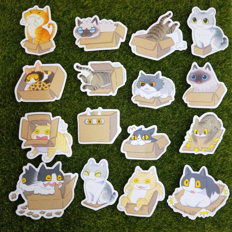纸箱猫贴纸 / 妙卡卡 - 贴纸 - 纸 多色