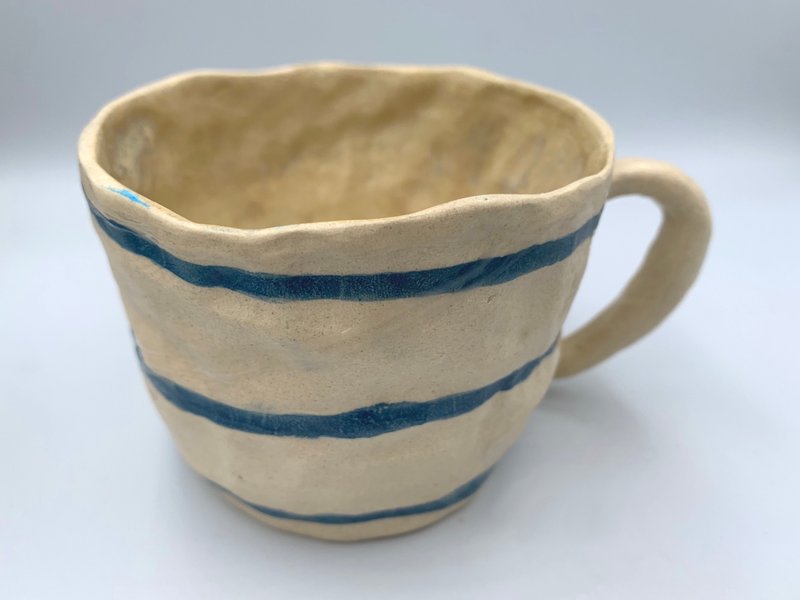 手捏彩绘陶杯 - 咖啡杯/马克杯 - 陶 蓝色