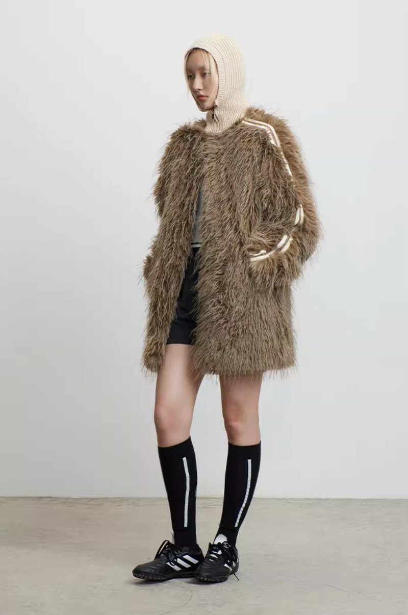 Racoon Overcoat 浣熊长毛外套 - 女装上衣 - 其他材质 咖啡色