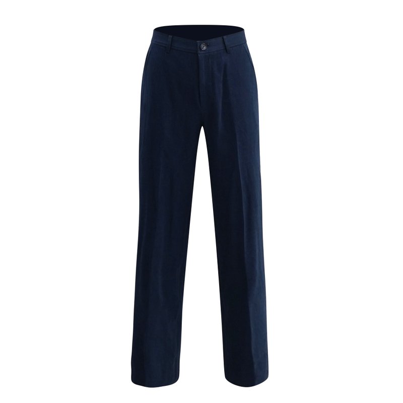 【富贵铜钱】经典红白蓝深蓝环保牛仔窄脚裤 | 国潮港风新中式 - 男士长裤 - 环保材料 蓝色