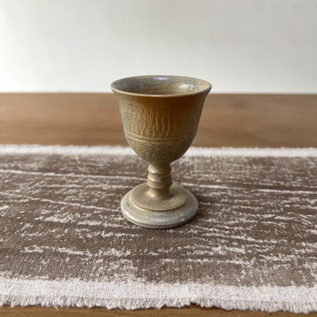 彩霞 陶手工高脚杯 - 茶具/茶杯 - 陶 金色