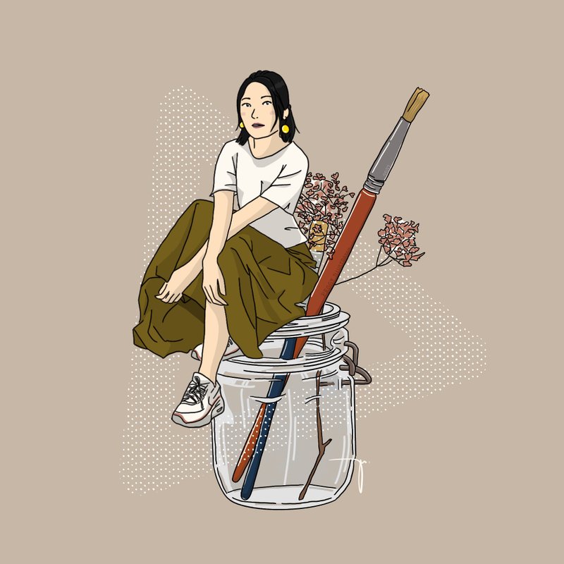 说故事 似颜绘 电子档 电话壁纸 - 电子手绘真人画像/绘画/插画 - 其他材质 
