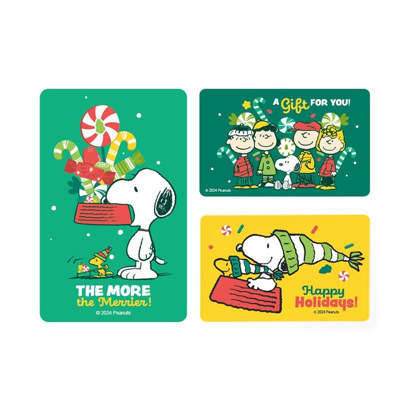 一卡通PLUS | SNOOPY 冬季系列 - 快乐满载/专属于你/节日快乐 - 造型悠游卡/交通卡 - 塑料 绿色