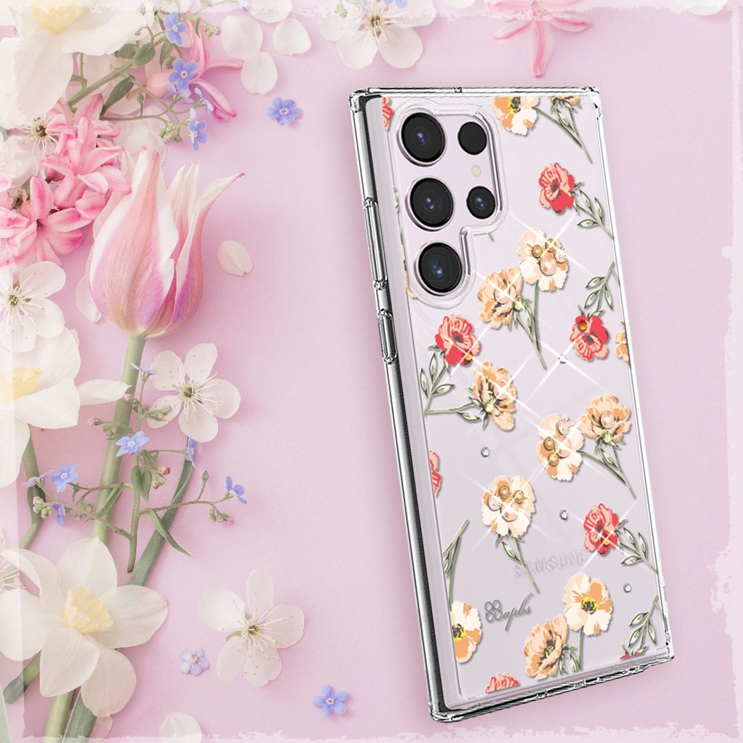 Samsung S26/S25/S24/S23 轻薄军规防摔水晶彩钻壳 - 小清新 - 玫瑰园 - 手机壳/手机套 - 其他材质 多色