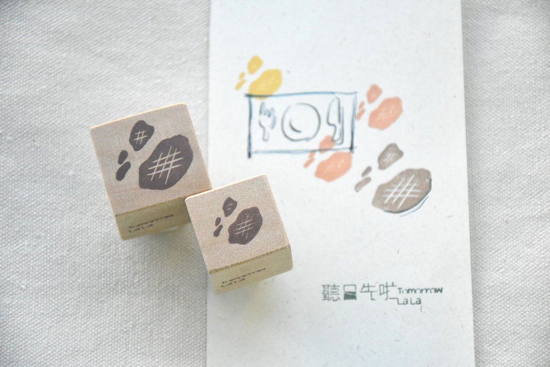 手刻橡皮印章【铁板上的牛扒】 - 印章/印台 - 橡胶 