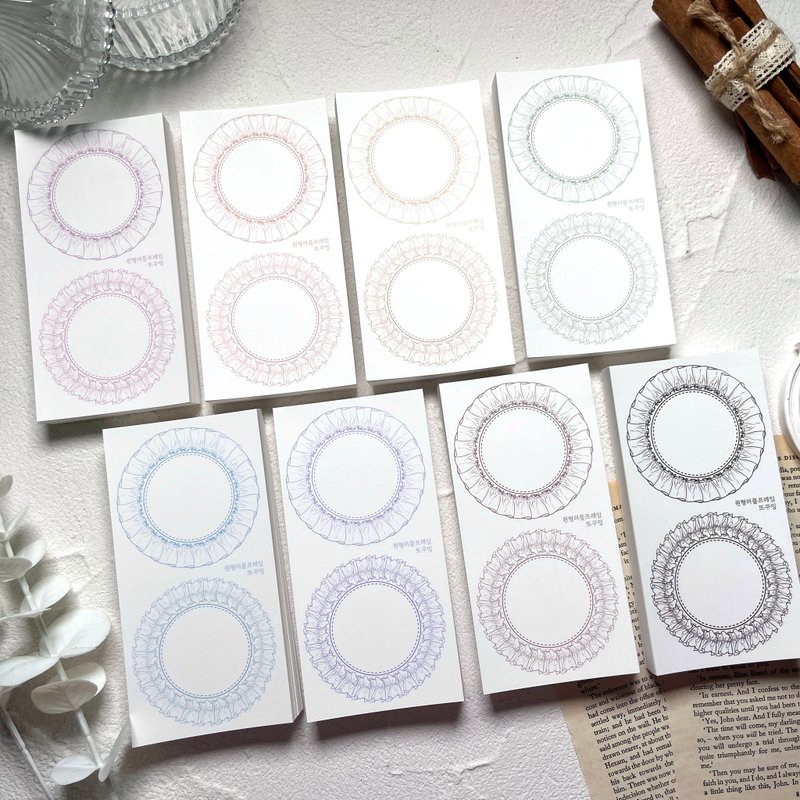 圆形翻边框便签垫 - 贴纸 - 其他材质 多色