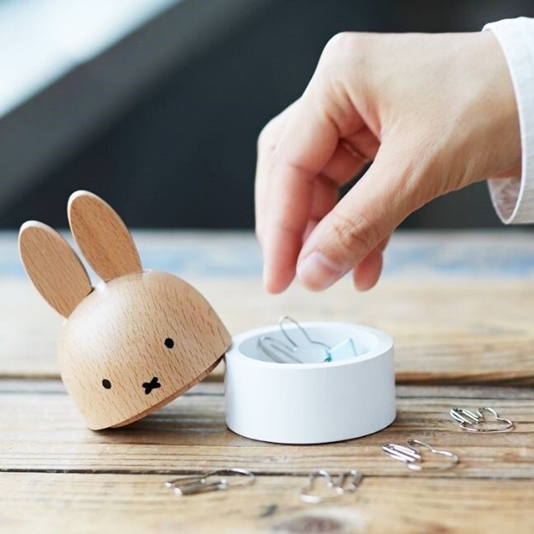 【miffy×NICHIGAN】木质桌面小物收纳盒 - 收纳用品 - 木头 