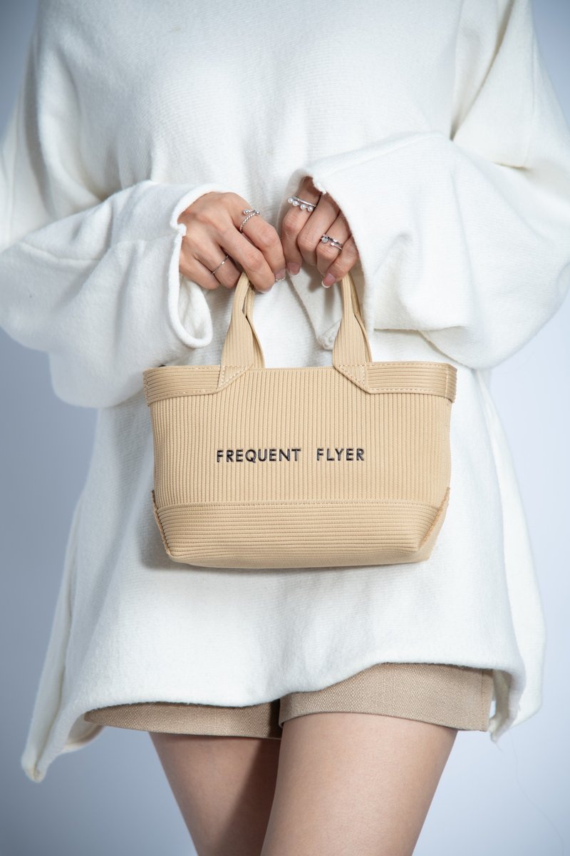 飞织小托特包 - 侧背包/斜挎包 - 尼龙 卡其色