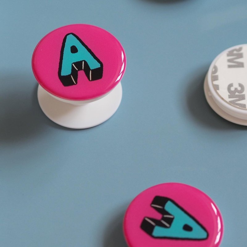 Letter A Griptok - 手机座/防尘塞 - 塑料 粉红色