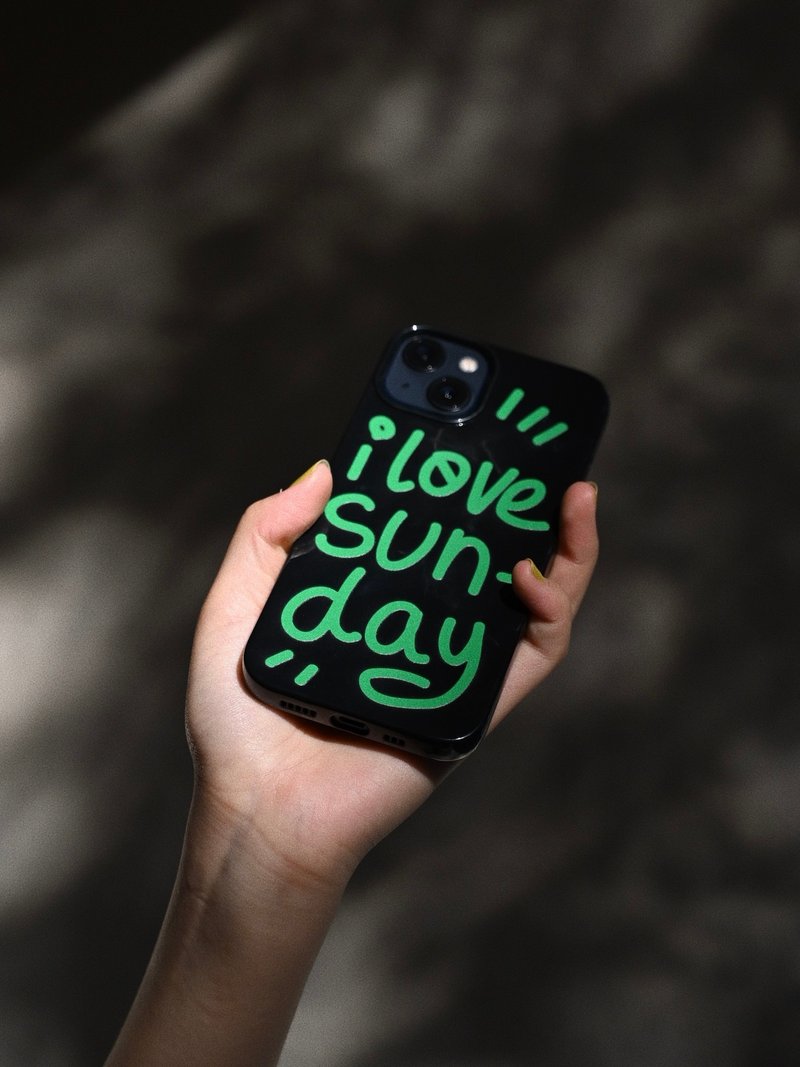 Heymen黑門 i love sunday 綠綠的原創手繪iPhone手機殼 - 其他 - 硅胶 黑色