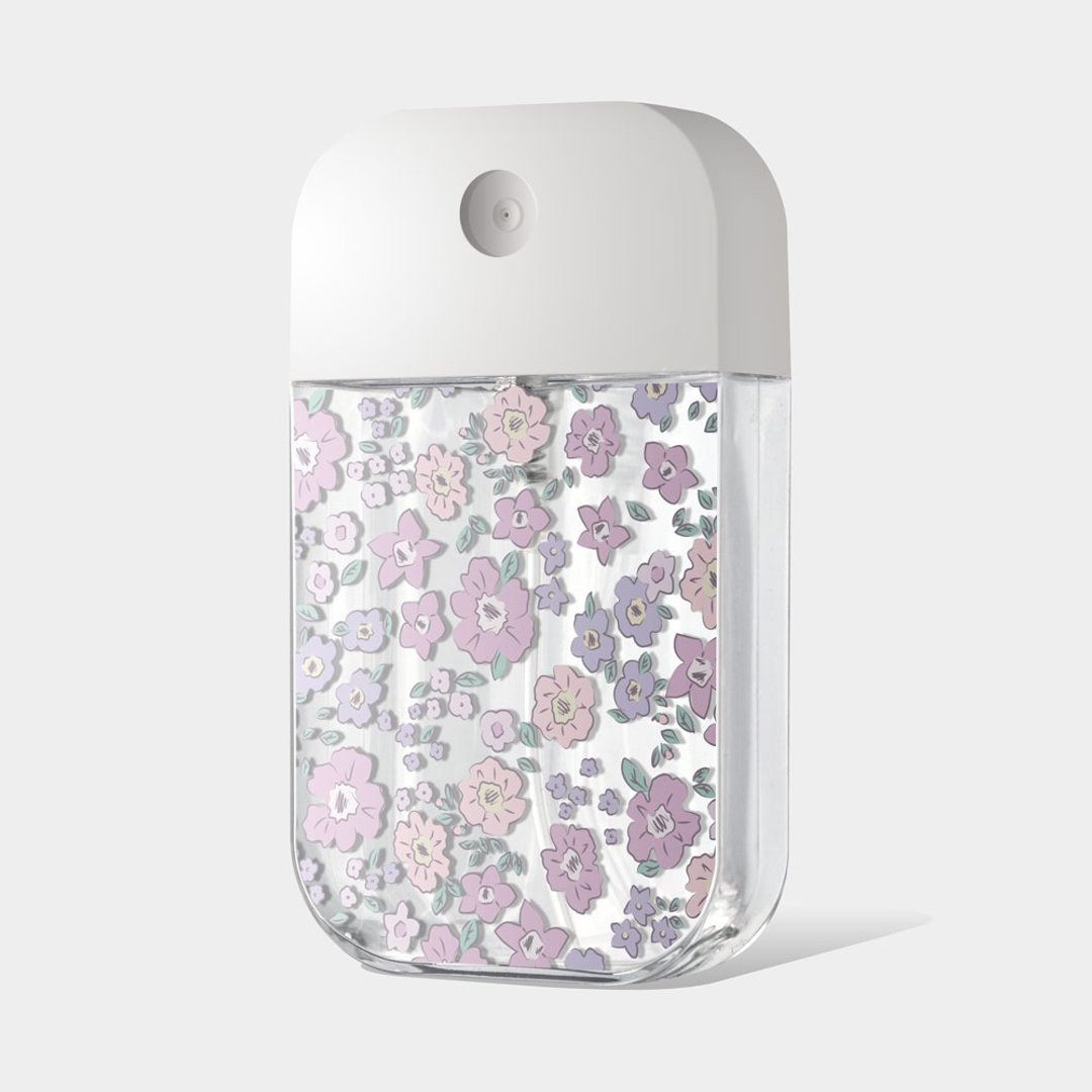 粉紫小碎花 酒精瓶 防疫用品 收纳 分装 卡片式 PU046 - 收纳用品 - 塑料 粉红色