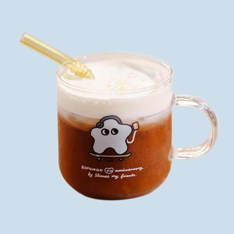 BOPOMOO 4fun 4周年纪念玻璃杯 – 史莱姆好朋友系列 ( 限量40组 - 玻璃杯 - 玻璃 透明
