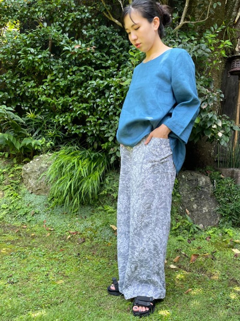 Yukata Remake Relaxed Wide Pants - 女装长裤 - 棉．麻 