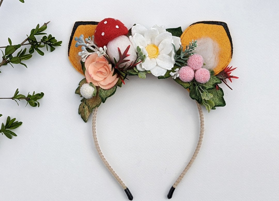 狐狸花冠林地狐狸头带生日派对拍照道具 - 婴儿饰品 - 其他材质 