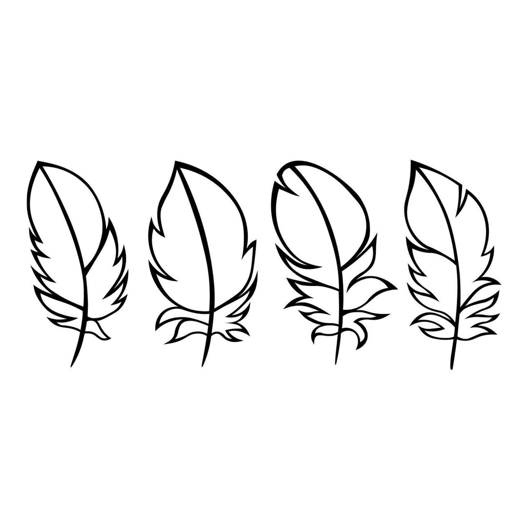 Feather svg, feather template, feather pdf, feather png, feather laser cut, SVG - 图文模板设计 - 其他材质 