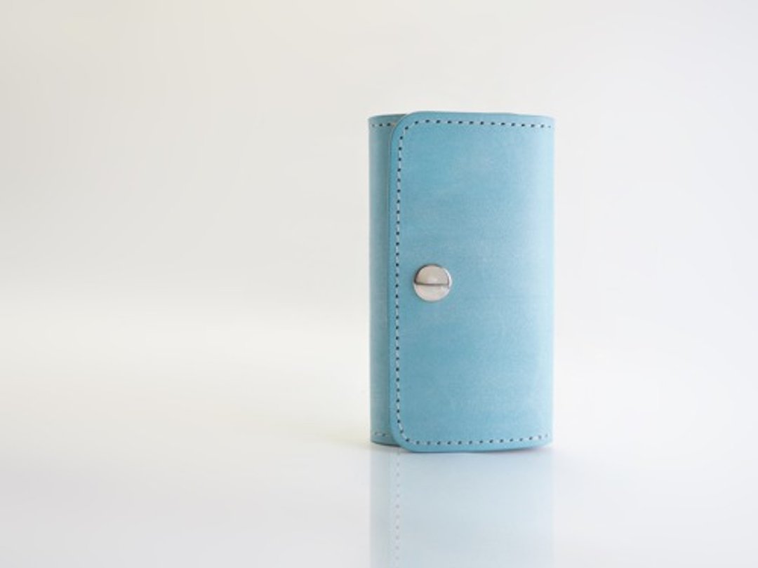 [New] Italian leather key case (Iceland blue) MAINE - 钥匙链/钥匙包 - 真皮 