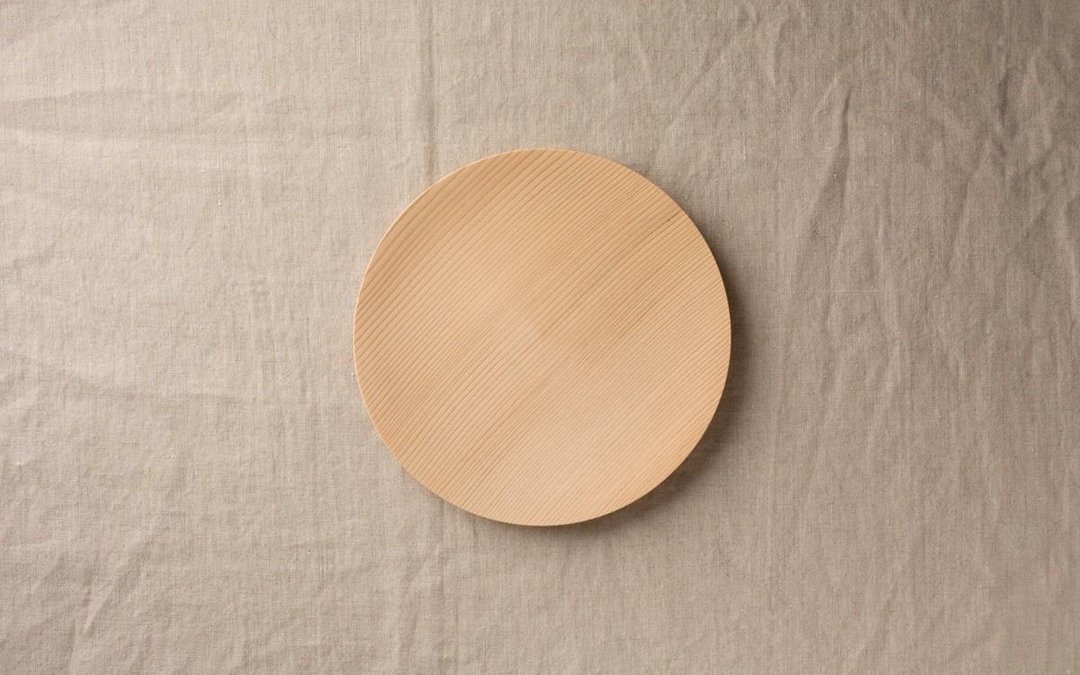 No.09 fir of wooden plate 18cm - 浅碟/小碟子 - 木头 卡其色