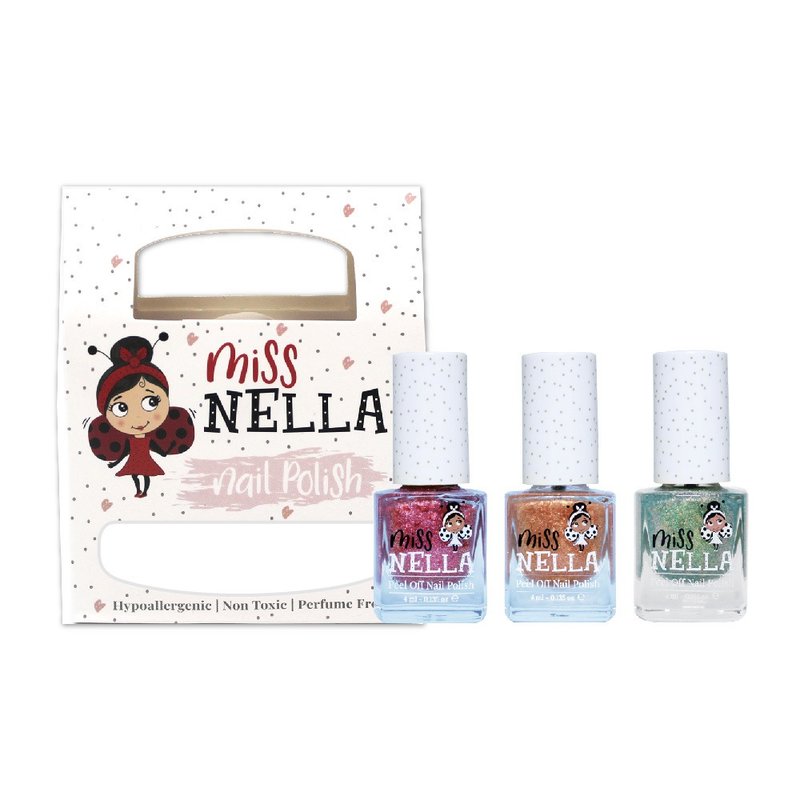 英国【Miss NELLA 】儿童水性可撕式安全指甲油-圣诞派对3入组 - 指甲油/指甲贴 - 其他材质 多色