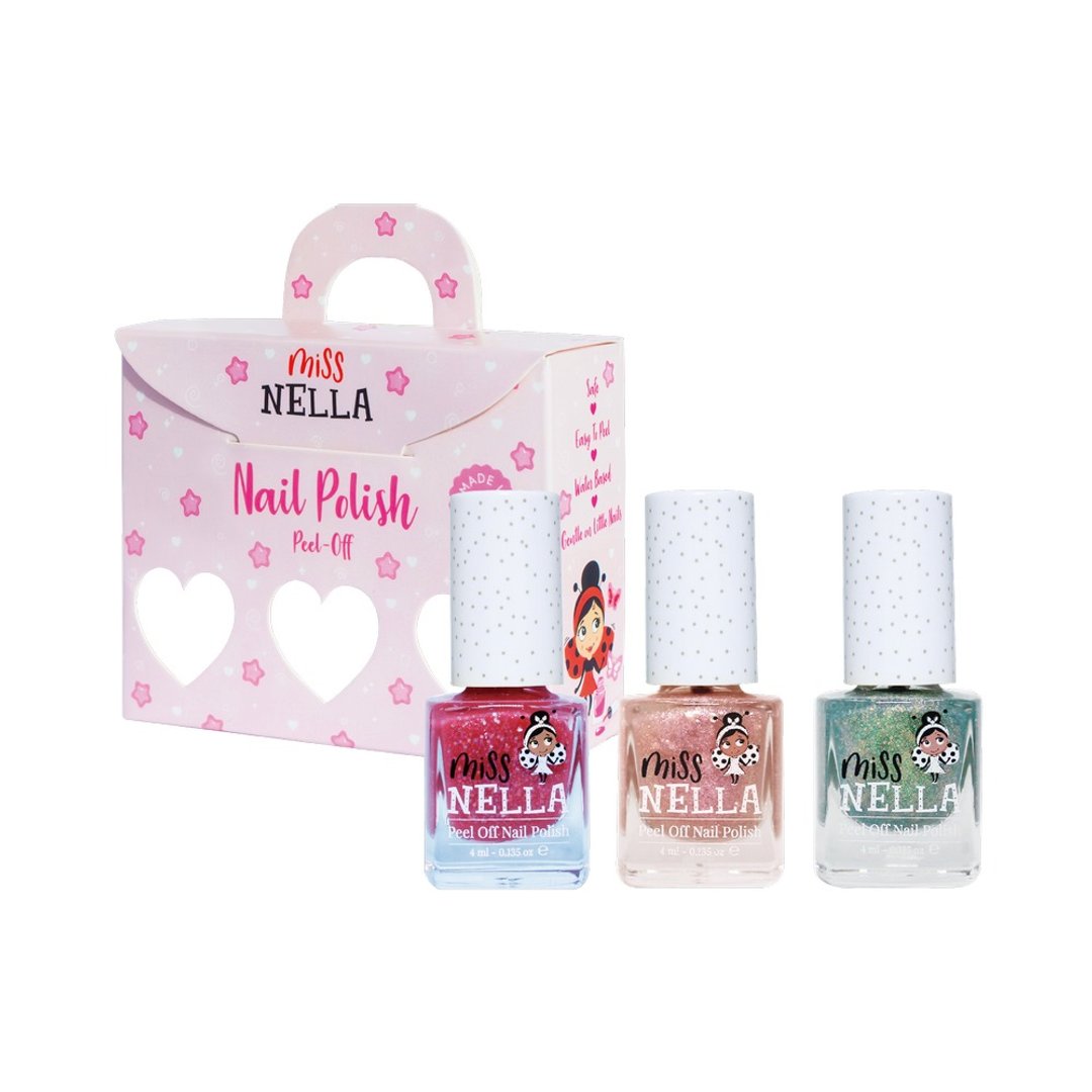 英国【Miss NELLA 】儿童水性可撕式安全指甲油-圣诞派对3入组 - 指甲油/指甲贴 - 其他材质 多色