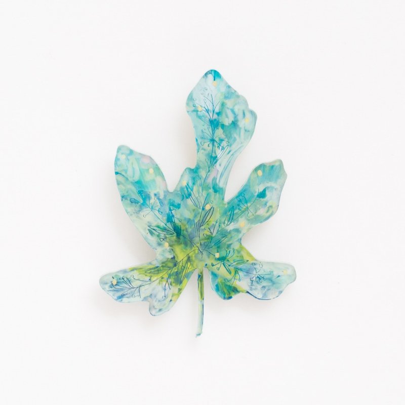 Picture brooch [leaves] - 胸针 - 压克力 蓝色