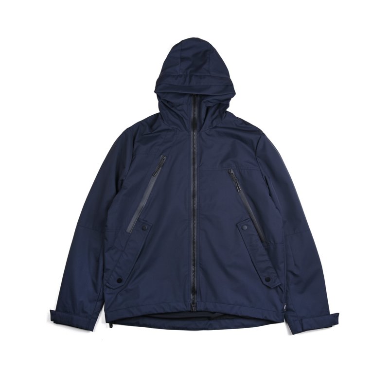 oqLiq - omni direction - 雨字两式口袋风衣 - 男装外套 - 其他材质 蓝色