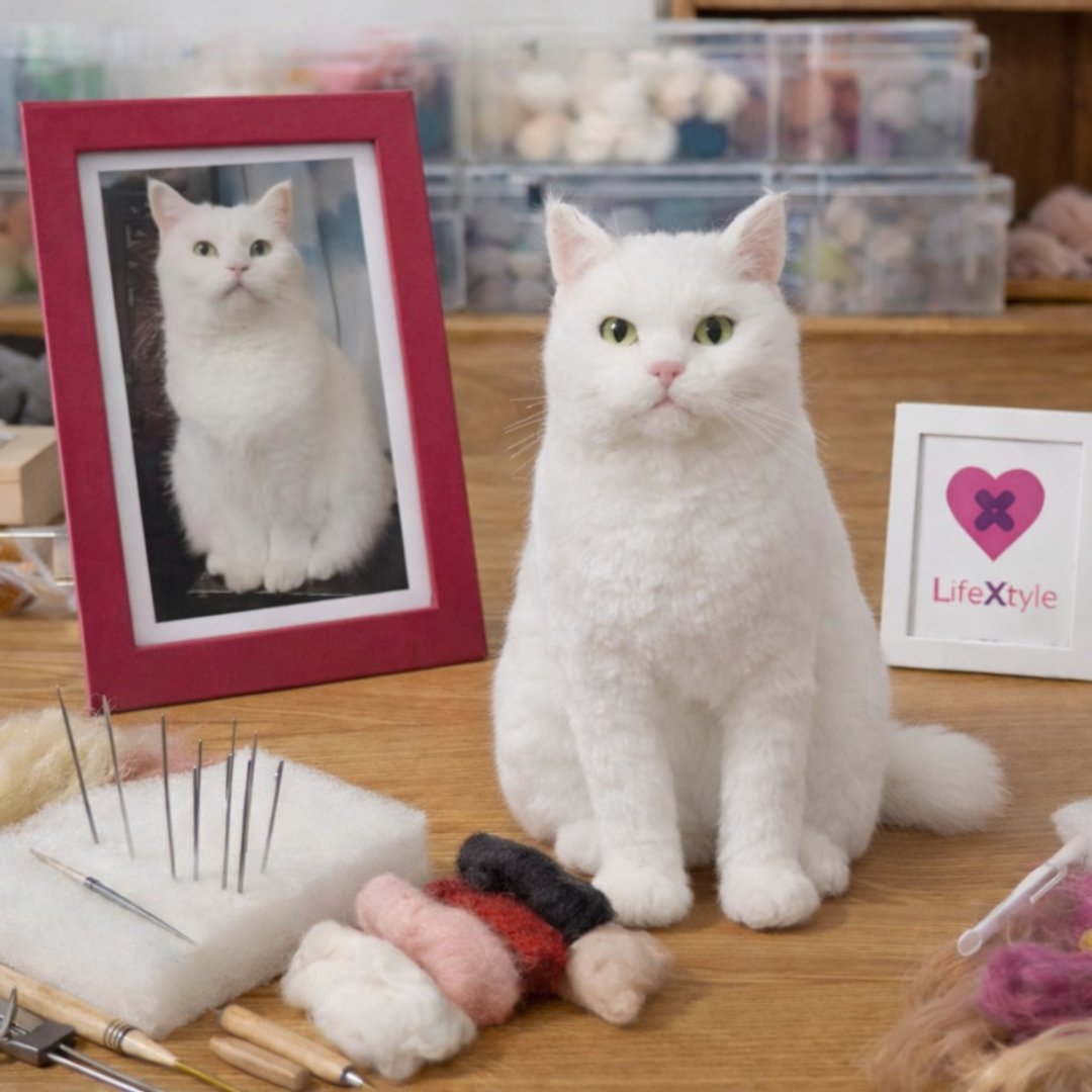 猫咪羊毛毡宠物肖像 猫奴独特礼物 - 玩具 - 羊毛 多色