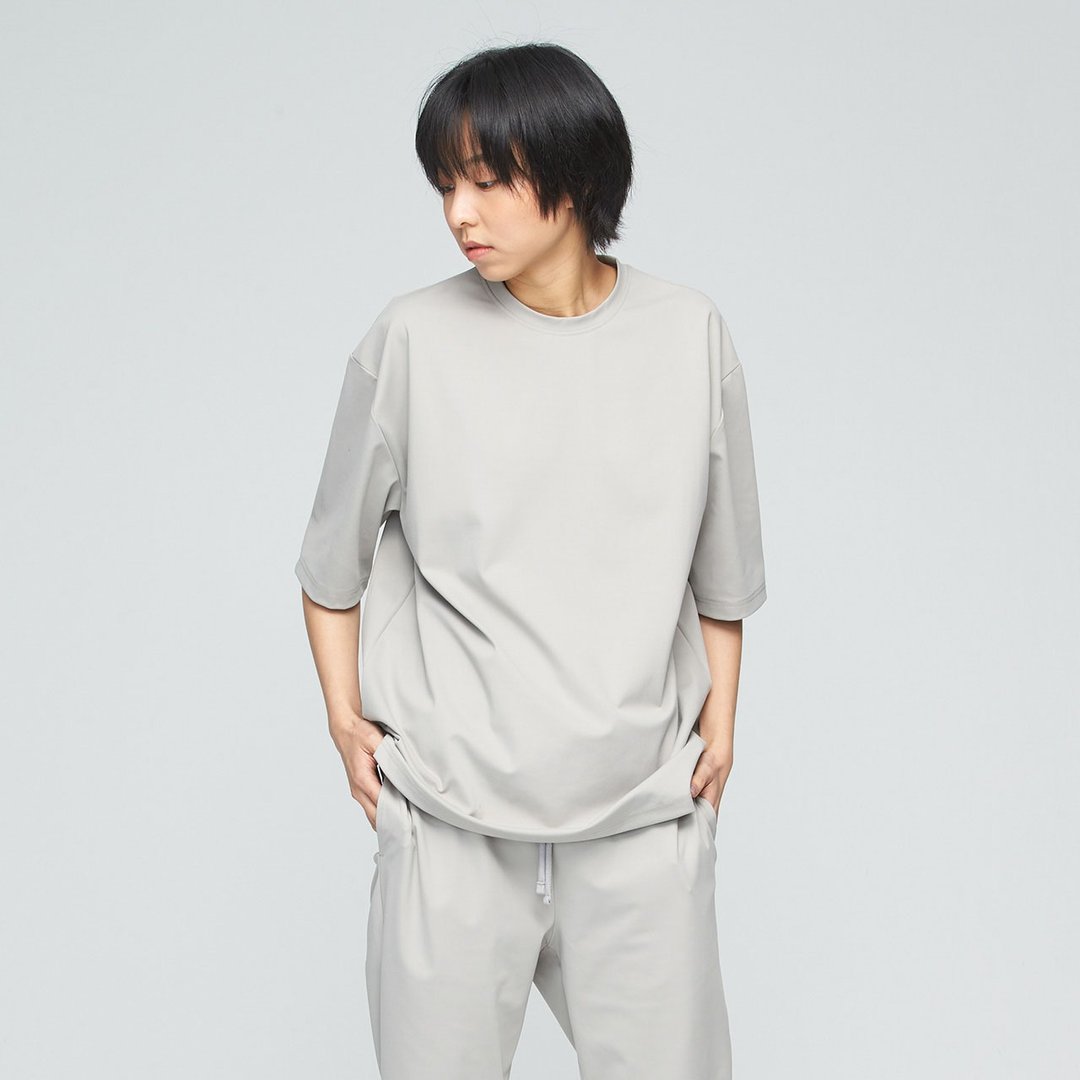 Reboot-苏活机能落肩上衣(中性)-矿石灰 - 女装 T 恤 - 聚酯纤维 灰色
