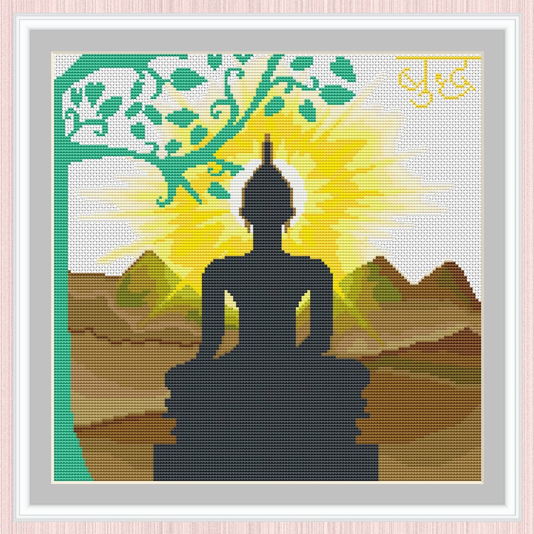 十字绣图案佛 | 释迦牟尼佛 | 菩提树 | PDF格式 | - 手工艺教程/工具书 - 其他材质 